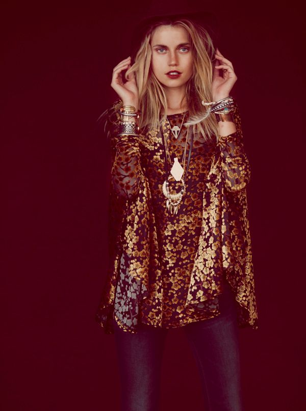 burnout shirts & vintagey jewelry via @Free People