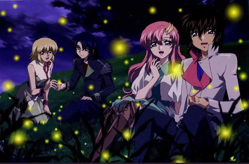 gundam seed destiny couple under night sky Pictures, Images and Photos