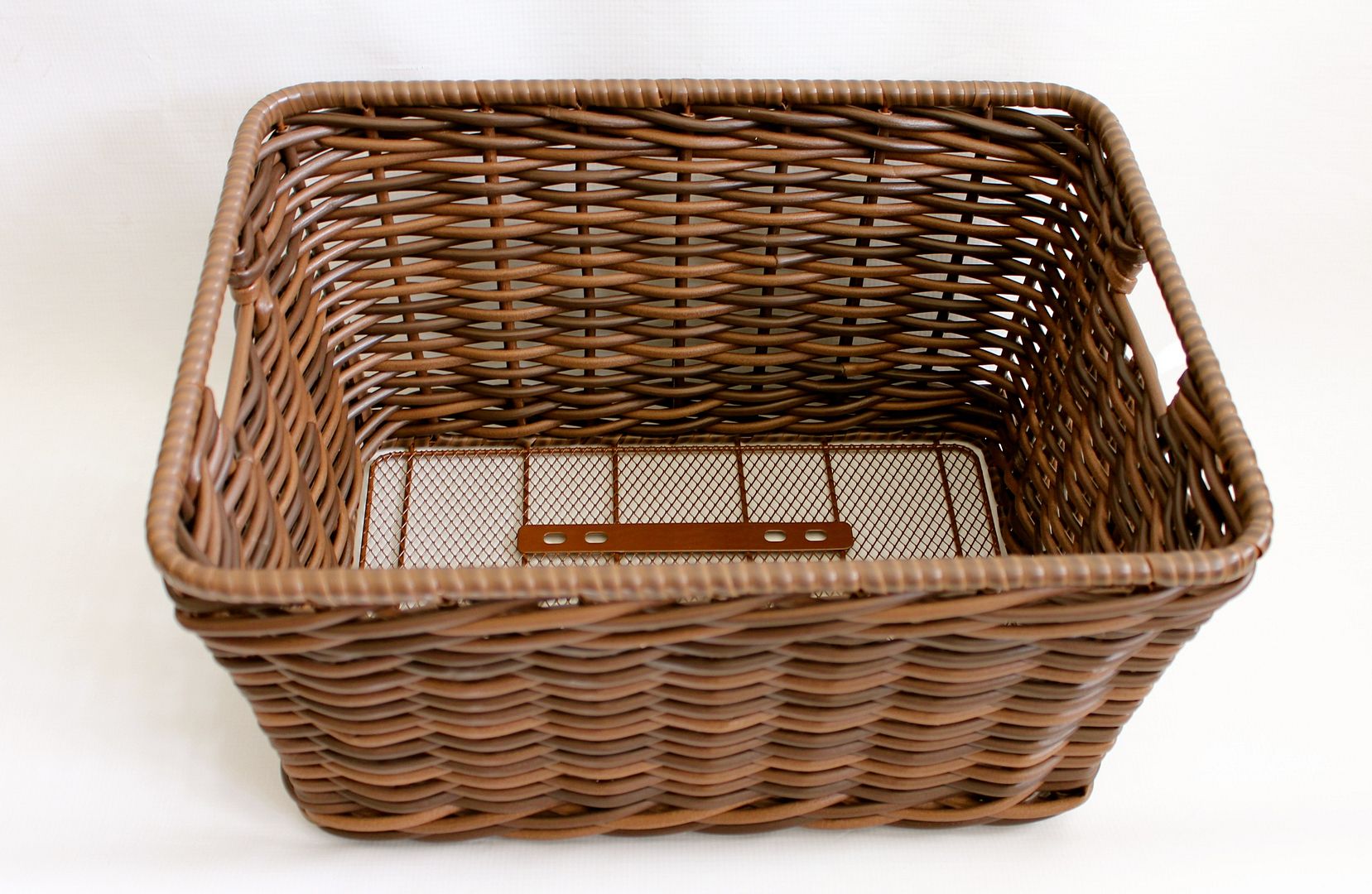 BROWN RATTAN REAR CARRY BASKET RACK LADIES RETRO VINTAGE ...