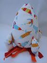   Blast Off-- Stuffed Rocket Ship Toy--WITH FLAMES-- in FreeSpirit Designer Fabric--MADE TO ORDER