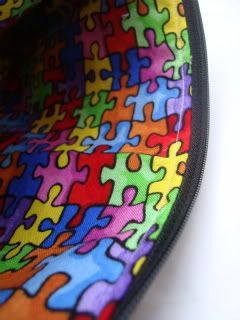 Chalk Cloth Travel Bag, AUTISM PUZZLE COTTON Lining-Now with PACK OF CHALK