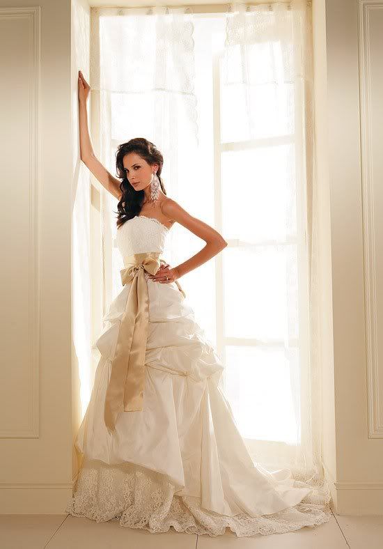 Lace, Satin and Cream wedding dress Pictures, Images and Photos