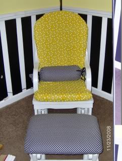 The rocking chair and ottoman