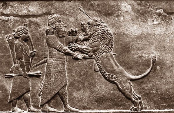 assyria ashurbanipal hunting lions 630