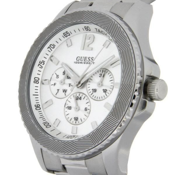 NEW GUESS SS SILVER STEEL METAL MOTORWAY MEN WATCH U10603G1 TACHYMETER DATE DAY eBay