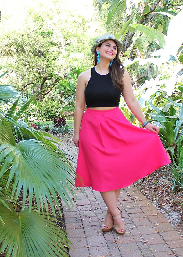 La Petite Fashionista: Pink Midi Skirt: 3 Ways