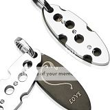 316L STAINLESS STEEL DOUBLE SURF BOARD LOVE PENDANT