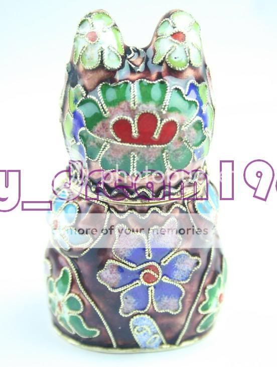 FOR CHRISTMAS&CLOISONNE CAT SHAPE TOOTHPICK BOX  